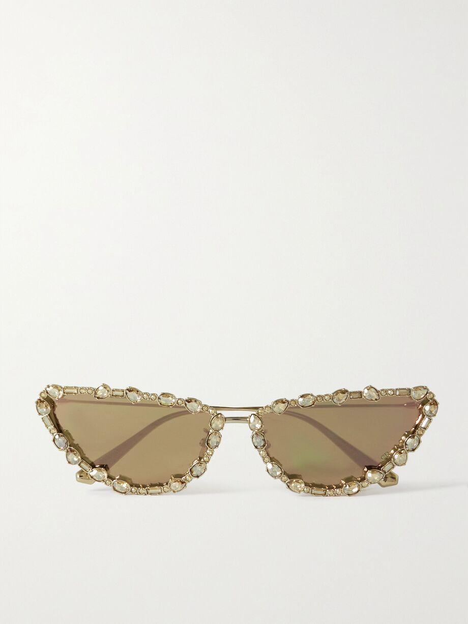 MissDior B1U cat-eye crystal-embellished gold-tone sunglasses by DIOR