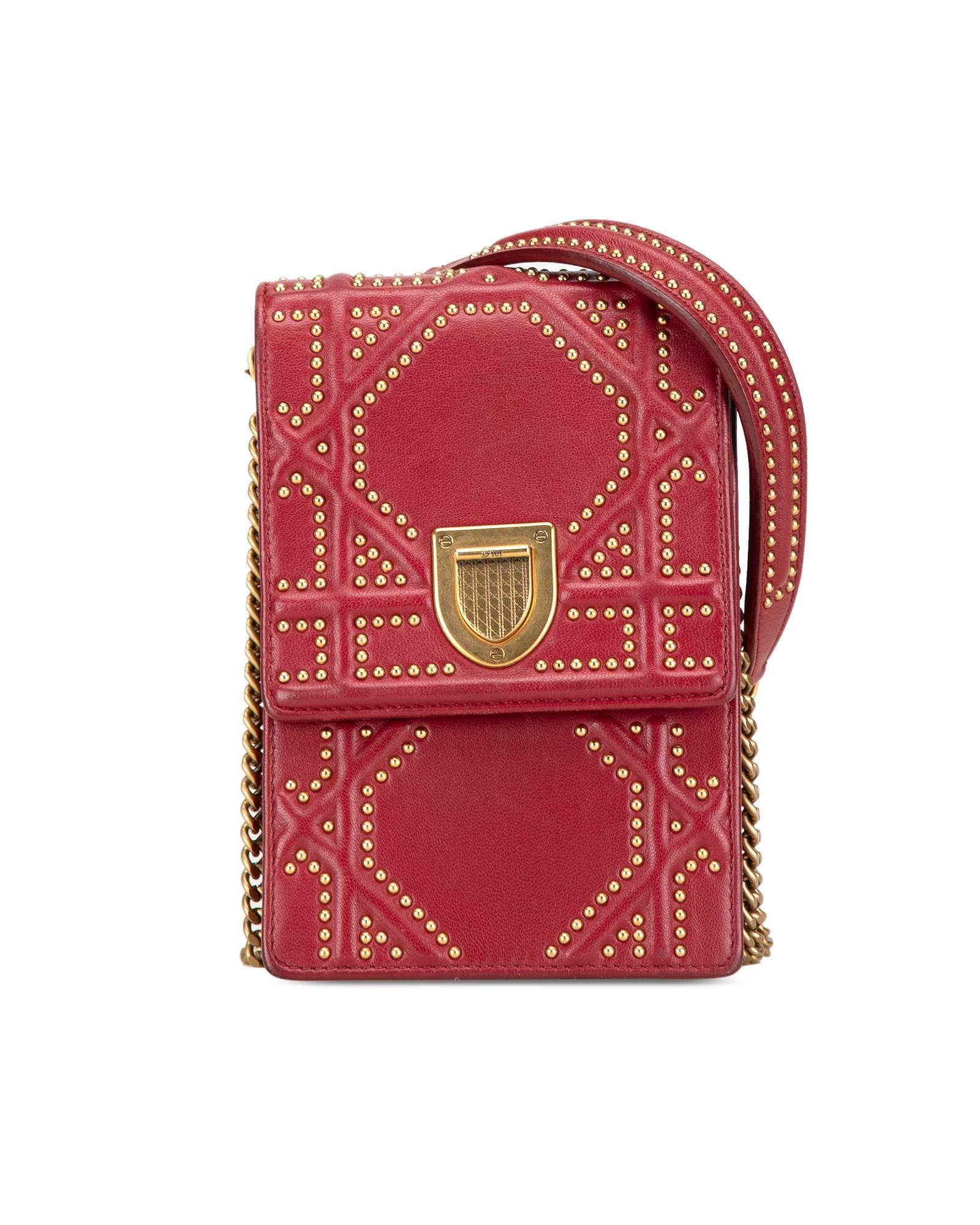 Preloved Caro Studded Wallet on Chain Wo - Red Crossbody Bags by DIOR Preloved Caro Studded Wallet on Chain Wo - Red Crossbody Bags by DIOR