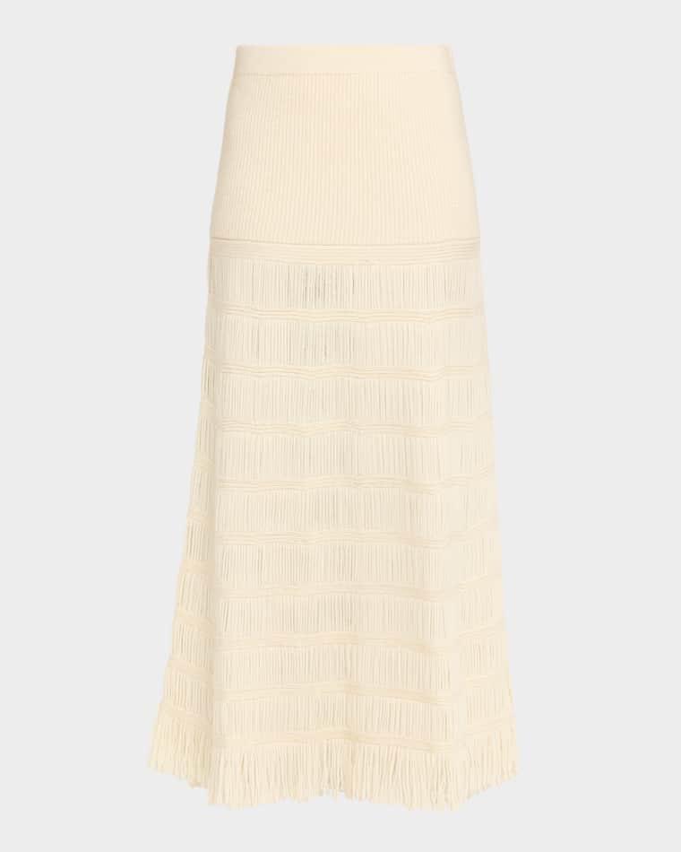 Alba Fringed Knit Maxi Skirt by DIOTIMA