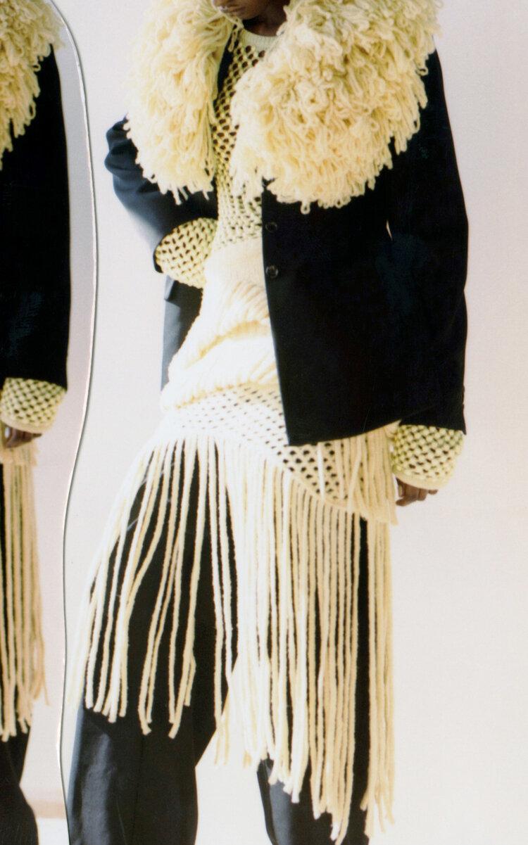 Diotima - Medusa Fringed Merino Wool Midi Skirt - Yellow - - Only At Moda Operandi by DIOTIMA