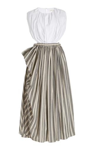 Peplos Cotton Damask Maxi Dress by DIOTIMA