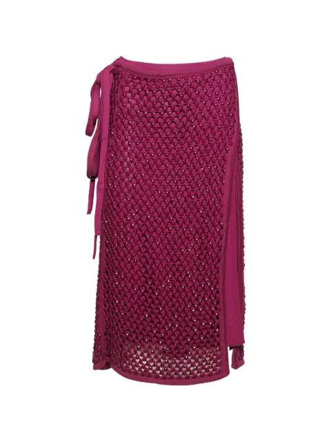 beaded tie midi skirt by DIOTIMA