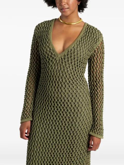 embellished open-knit midi dress by DIOTIMA