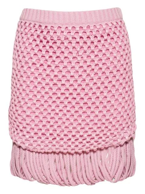 fringe knitted mini skirt by DIOTIMA