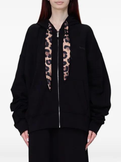 leopard-print drawstring hoodie by DISCLAIMER