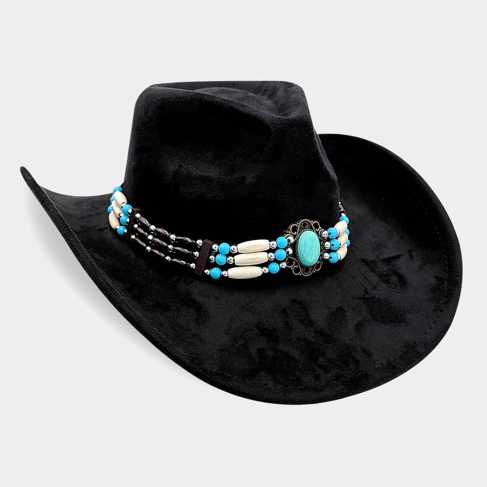 Beaded Western Concho Band Cowboy Hat by DISCONTINUED