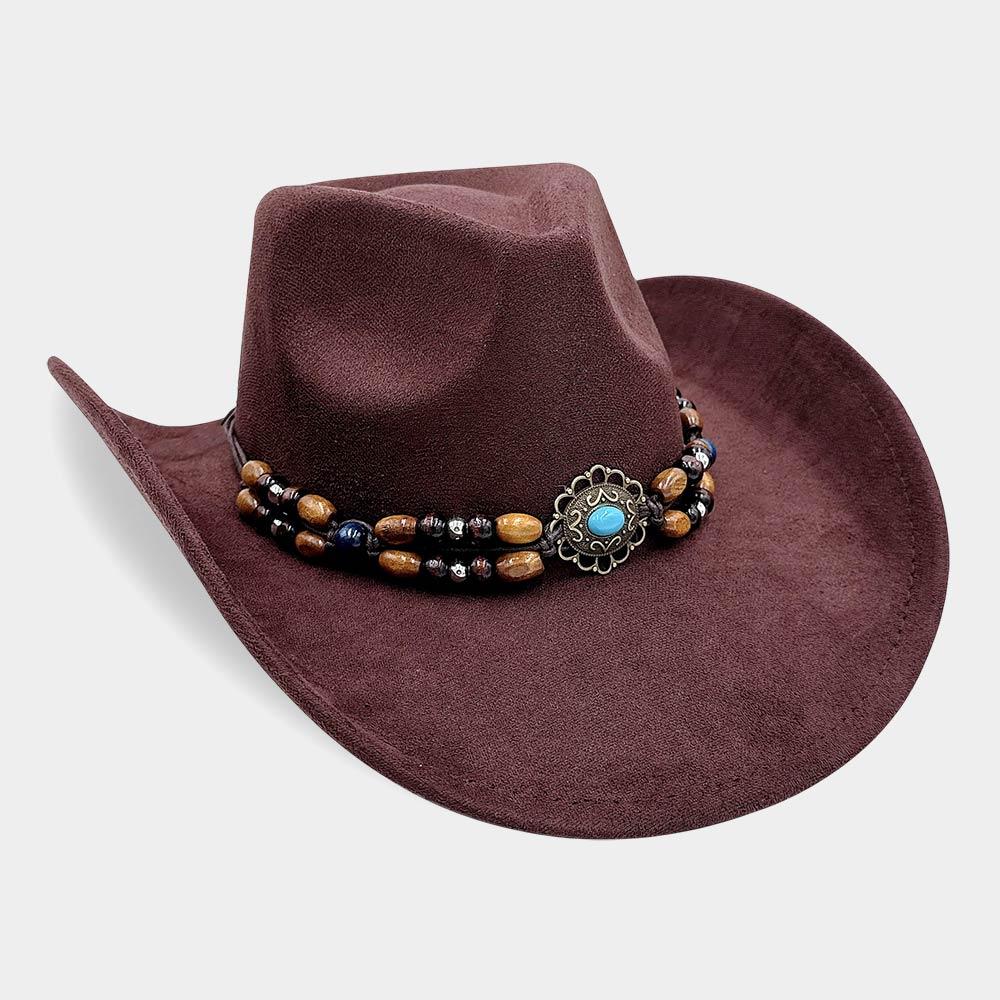 Beaded Western Concho Band Cowboy Hat by DISCONTINUED
