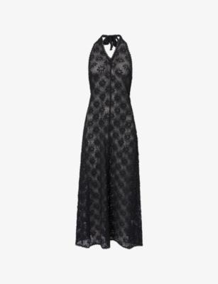 Agnes Crochet Halter Midi Dress by DISSH