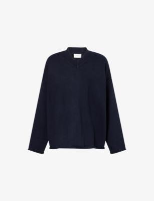 Flint V-Neck Cotton-Wool Knit Jumper by DISSH