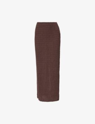 Melissa Shirred Cotton-Blend Maxi Skirt by DISSH