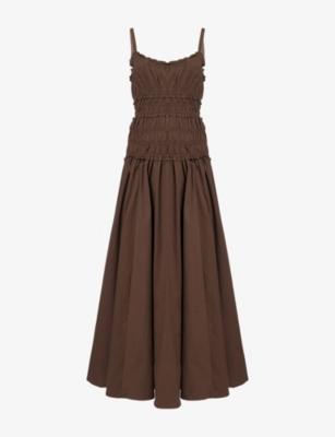 Toby Bitter Shirred Cotton-Poplin Dress by DISSH Toby Bitter Shirred Cotton-Poplin Dress by DISSH