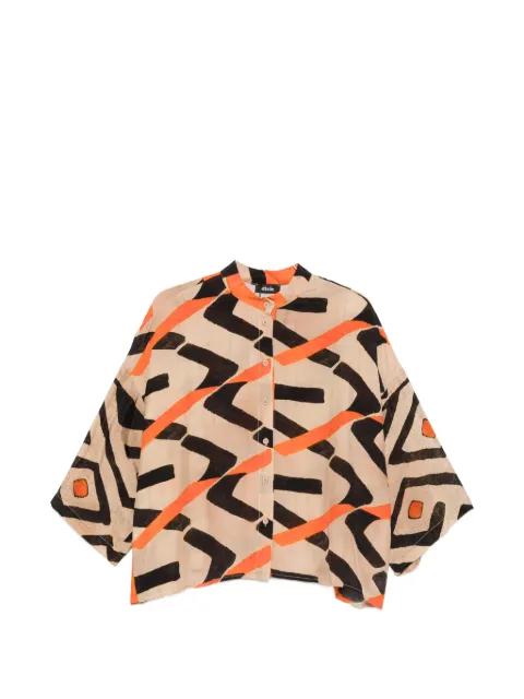 abstract-print cotton shirt by DIXIE
