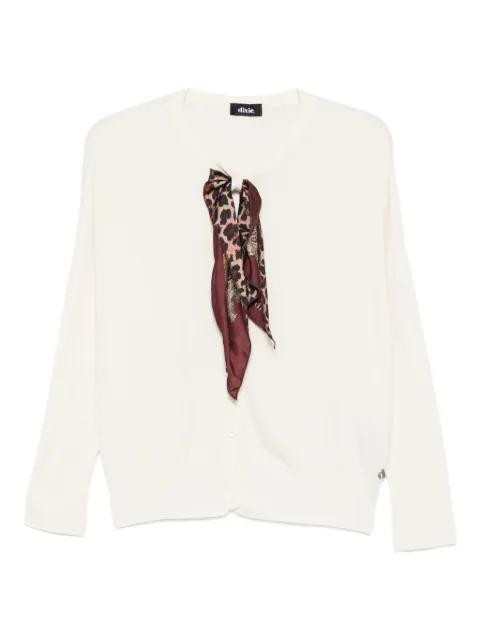 attached-scarf cardigan by DIXIE