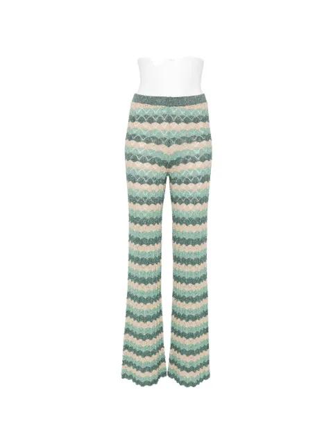 chevron-knit trousers by DIXIE