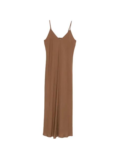 crinkled-finish V-neck midi dress by DIXIE