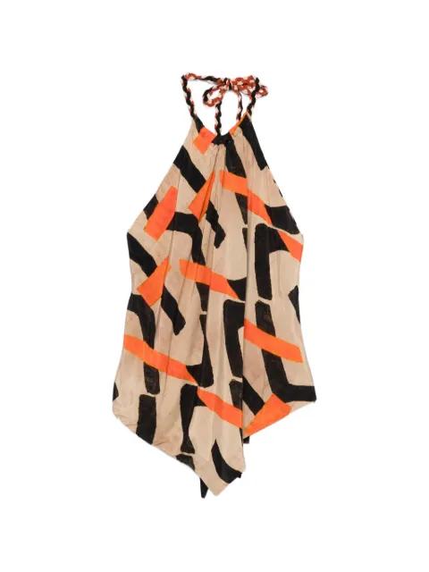 graphic-print halterneck top by DIXIE