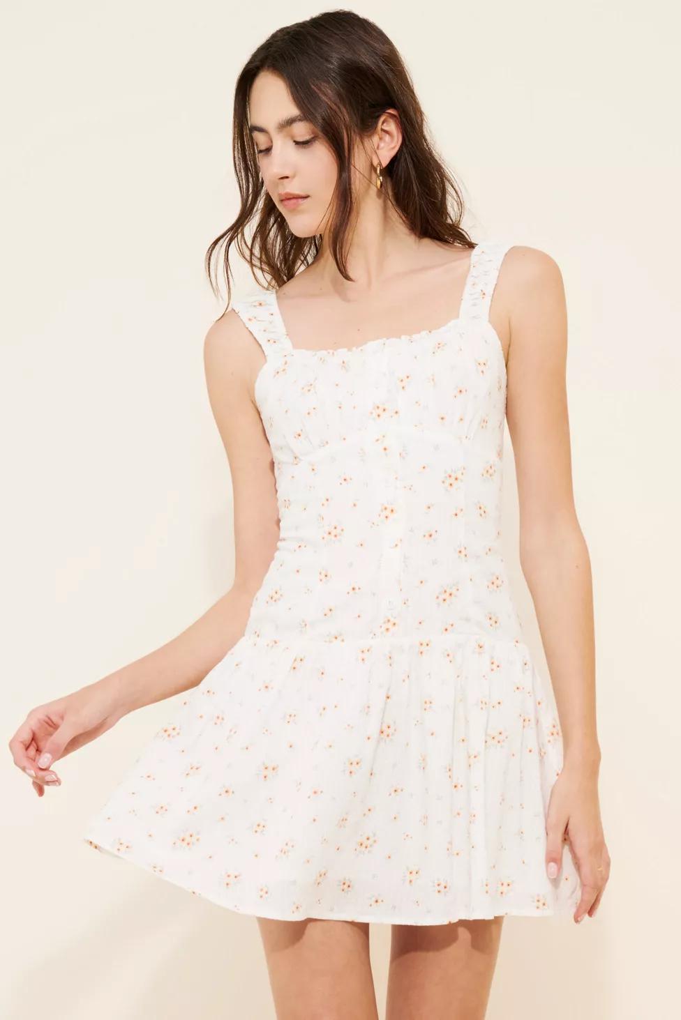 Dizzy Lizzy Floral Drop Waist Mini Dress by DIZZY LIZZY
