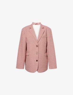 Weekend Check-Print Cotton Blazer by DJERF AVENUE