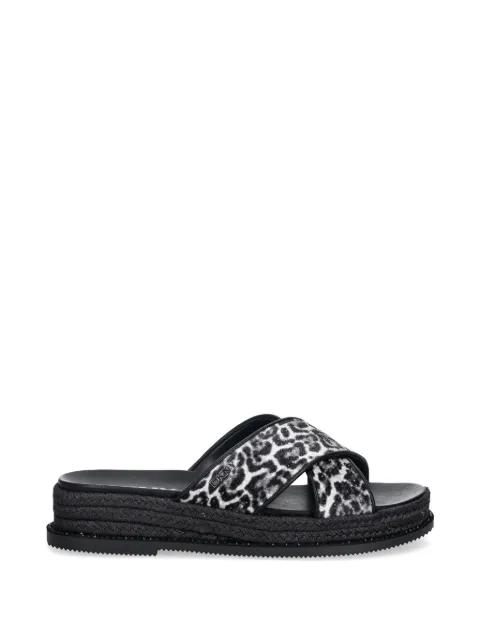 Berries cross-strap leopard-print slides by DKNY