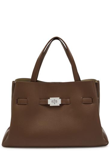 Bryar large grained leather top handle bag by DKNY