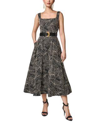 Embroidered Belted Dress by DKNY