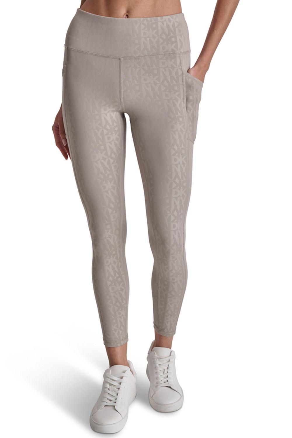 High Waist 7/8 Logo Tight Legging Driftwood by DKNY