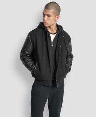 Men's Colorblocked Removable Hood Varsity Jacket by DKNY