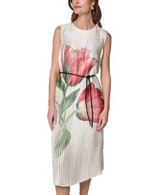 Pleated Floral Dress by DKNY