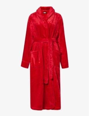 Relaxed-fit logo-embroidered fleece robe by DKNY