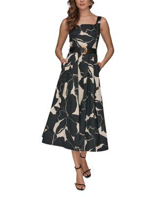 Sleeveless Belted Midi Dress by DKNY
