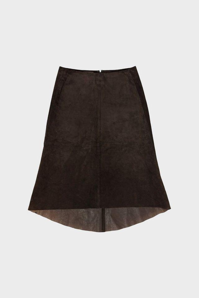Vintage 1990's DKNY Brown Suede Skirt by DKNY