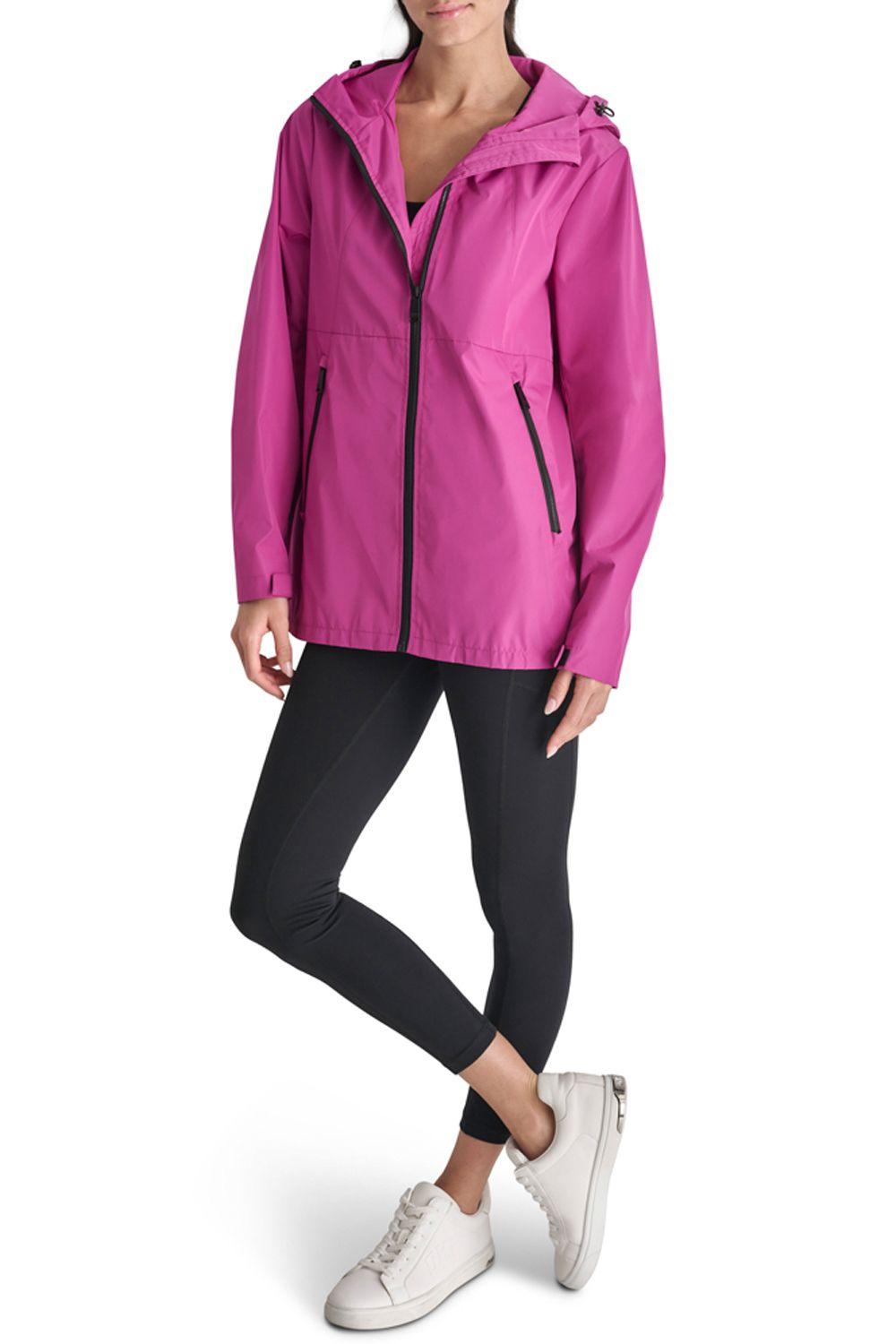 White Logo Windbreaker Orchid Glow Pink by DKNY