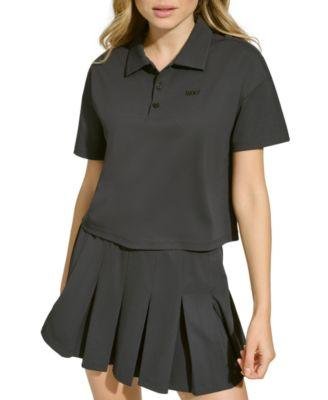 Women's Tech Piqu&eacute; Short-Sleeve Cropped Polo Shirt by DKNY
