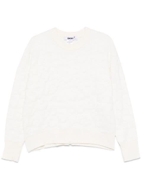 animal-print chenille sweater by DKNY