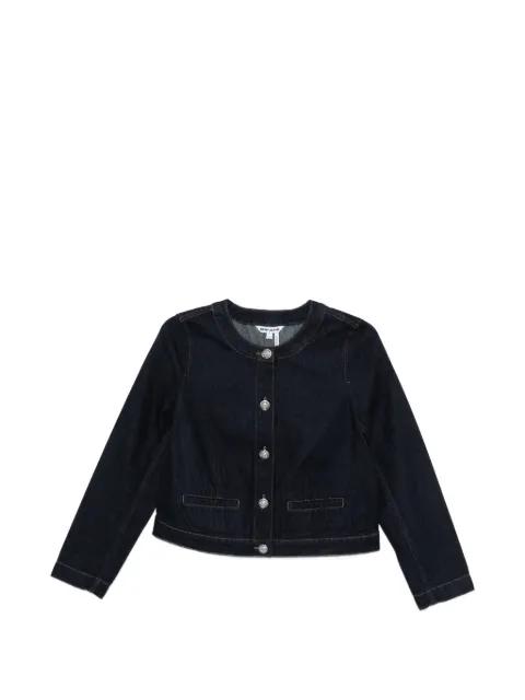 button-embellished denim jacket by DKNY