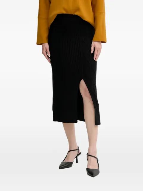 cable knit split skirt by DKNY