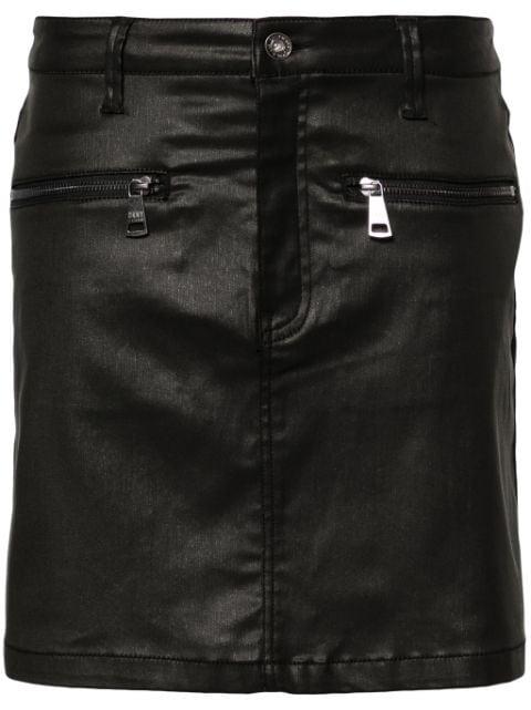 coated denim miniskirt by DKNY