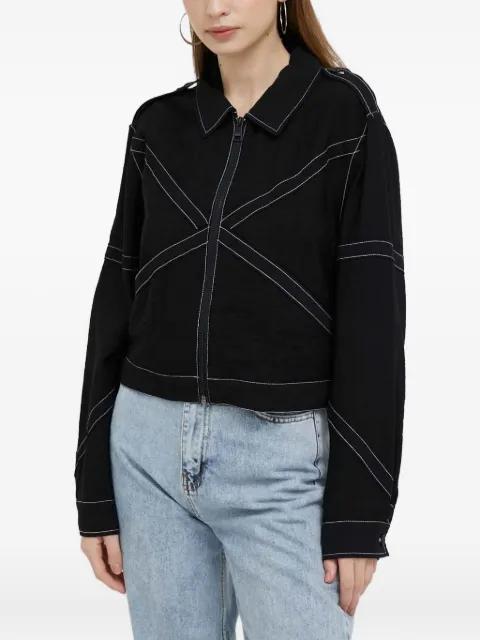 contrast-stitch cropped jacket by DKNY