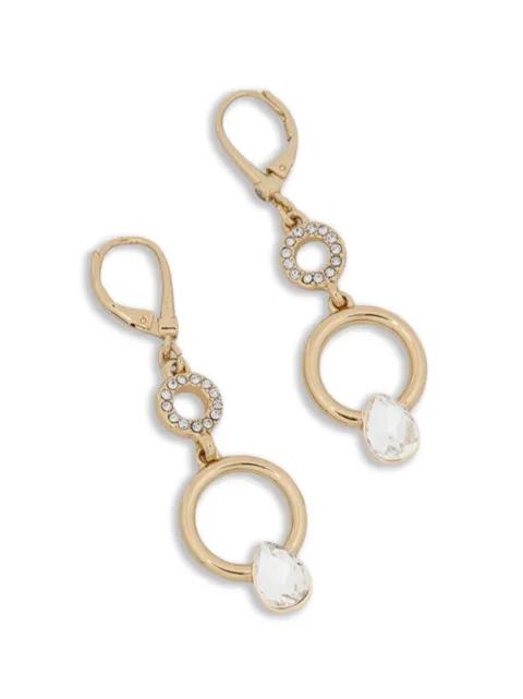 crystal embellished drop earrings by DKNY
