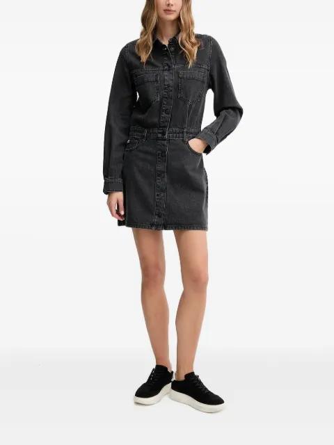 denim mini shirt dress by DKNY