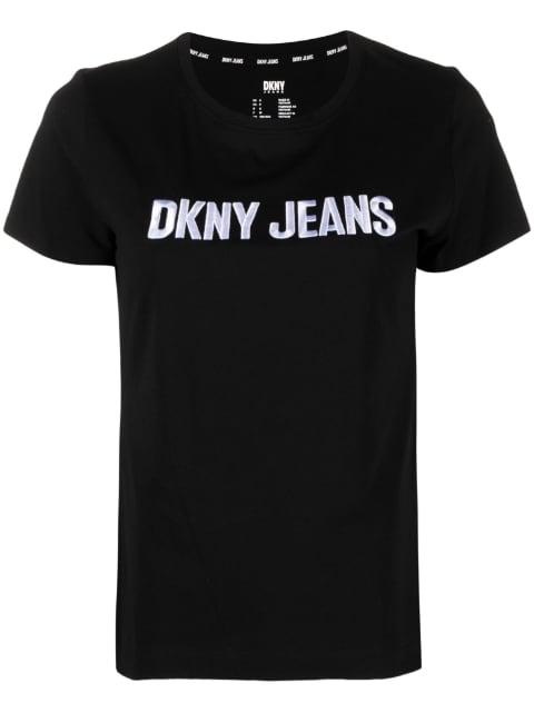embossed-logo short-sleeve T-shirt by DKNY