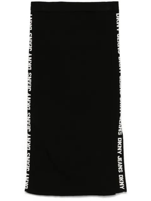 fine-ribbed midi skirt by DKNY