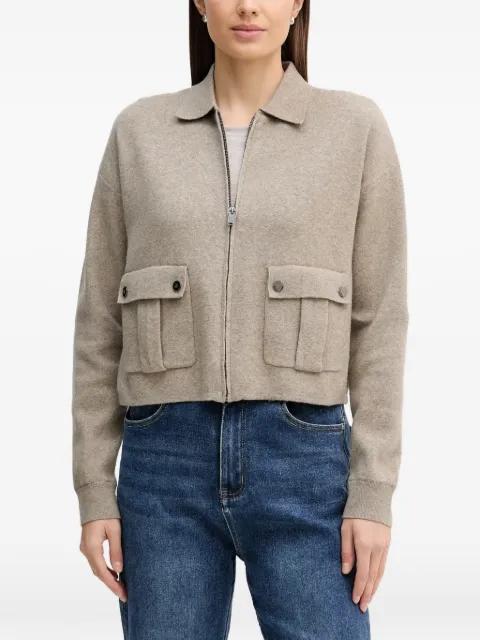 front-pocket knitted cardigan by DKNY
