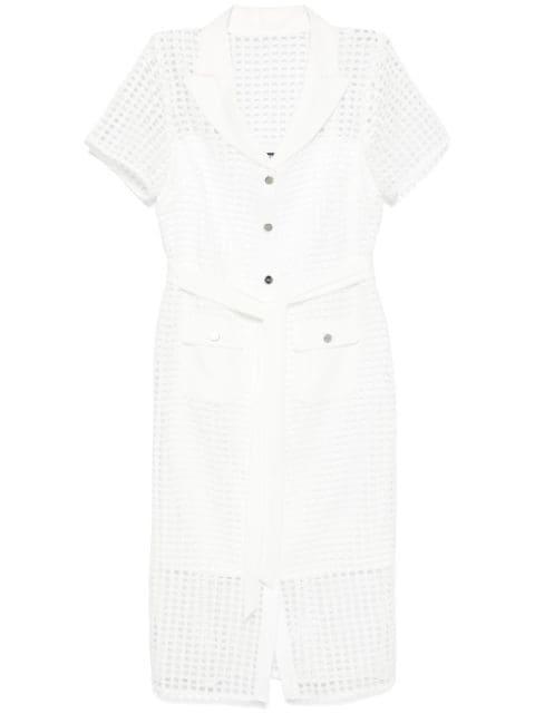grid-pattern midi dress by DKNY