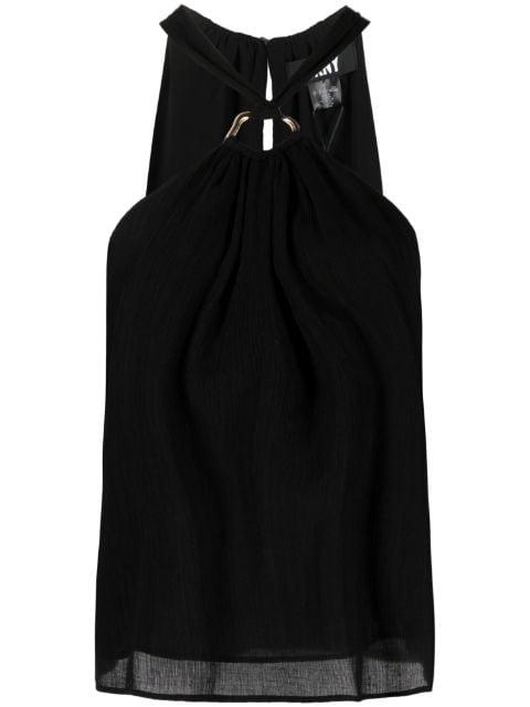 halterneck georgette blouse by DKNY