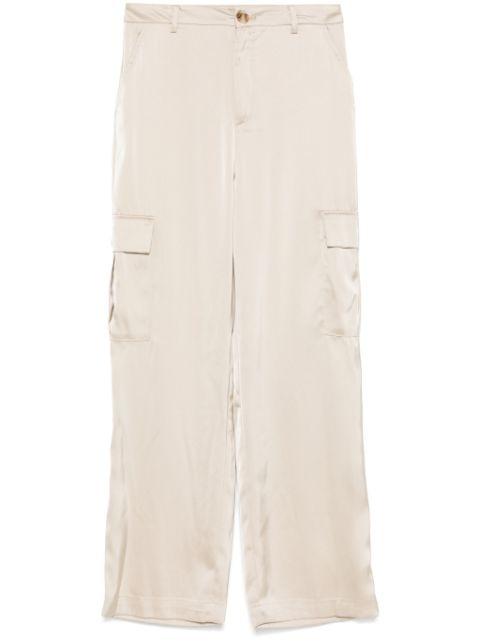 high-rise satin trousers by DKNY