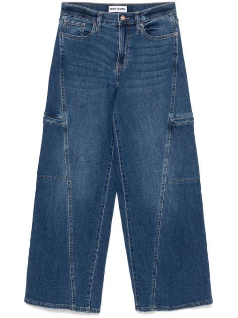 high-rise wide-leg jeans by DKNY