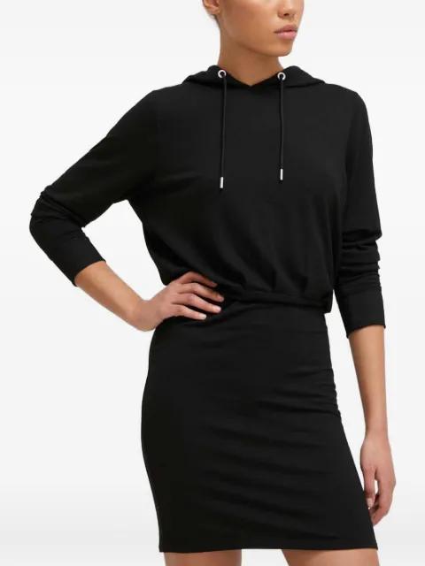 hoodied long-sleeve mini dress by DKNY