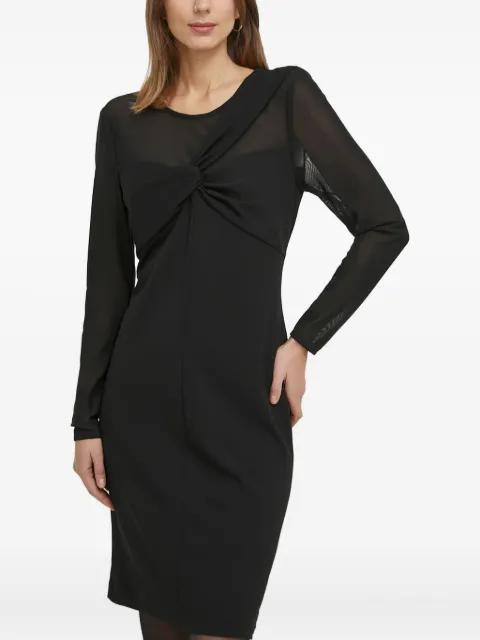 knot-detail long-sleeve mini dress by DKNY