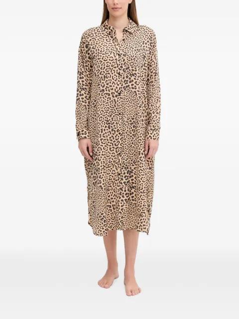 leopard-print button-down midi nightdress by DKNY